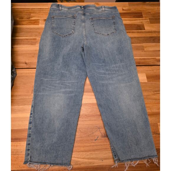 J. Jill High-Rise Straight-Leg Crop Jeans Women’s Size 16R Raw Hem Tencel Blend - Picture 3 of 6